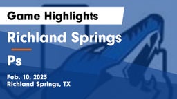 Richland Springs  vs Ps Game Highlights - Feb. 10, 2023