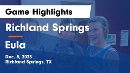 Richland Springs  vs Eula  Game Highlights - Dec. 8, 2023