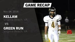 Recap: Kellam  vs. Green Run  2016