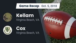 Recap: Kellam  vs. Cox  2018