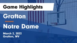 Grafton  vs Notre Dame  Game Highlights - March 2, 2022