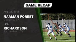 Recap: Naaman Forest  vs. Richardson  2016