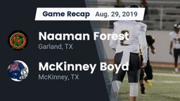 Recap: Naaman Forest  vs. McKinney Boyd  2019