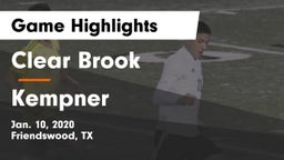 Clear Brook  vs Kempner  Game Highlights - Jan. 10, 2020