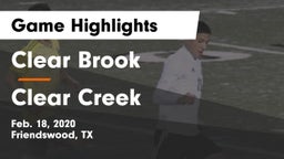 Clear Brook  vs Clear Creek  Game Highlights - Feb. 18, 2020