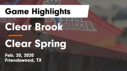 Clear Brook  vs Clear Spring  Game Highlights - Feb. 20, 2020