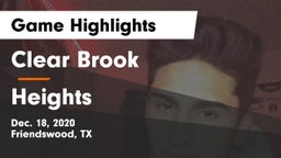 Clear Brook  vs Heights  Game Highlights - Dec. 18, 2020