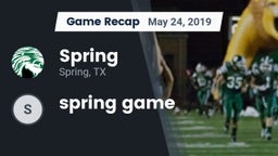 Recap: Spring  vs. spring game 2019