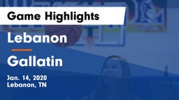 Lebanon  vs Gallatin  Game Highlights - Jan. 14, 2020