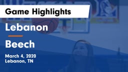 Lebanon  vs Beech  Game Highlights - March 4, 2020