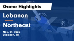 Lebanon  vs Northeast  Game Highlights - Nov. 24, 2023