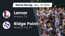 Recap: Lamar  vs. Ridge Point  2022
