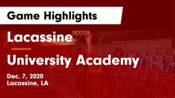 Lacassine  vs University Academy Game Highlights - Dec. 7, 2020