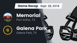 Recap: Memorial  vs. Galena Park  2018