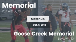 Matchup: Memorial  vs. Goose Creek Memorial  2018