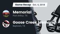Recap: Memorial  vs. Goose Creek Memorial  2018