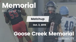 Matchup: Memorial  vs. Goose Creek Memorial  2019