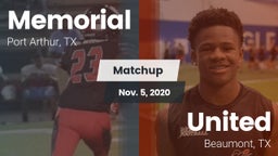 Matchup: Memorial  vs. United  2020