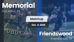 Matchup: Memorial  vs. Friendswood  2020