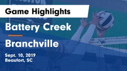 Battery Creek  vs Branchville  Game Highlights - Sept. 10, 2019