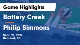 Battery Creek  vs Philip Simmons Game Highlights - Sept. 27, 2022