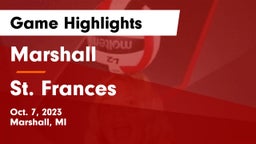 Marshall  vs St. Frances Game Highlights - Oct. 7, 2023