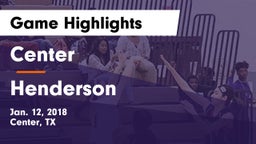Center  vs Henderson  Game Highlights - Jan. 12, 2018