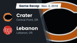 Recap: Crater  vs. Lebanon  2018