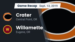 Recap: Crater  vs. Willamette  2019