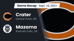 Recap: Crater  vs. Mazama  2021