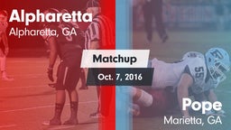 Matchup: Alpharetta High vs. Pope  2016