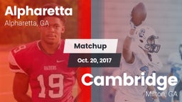 Matchup: Alpharetta High vs. Cambridge  2017