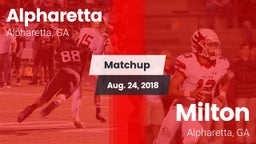Matchup: Alpharetta High vs. Milton  2018
