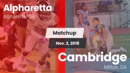 Matchup: Alpharetta High vs. Cambridge  2018