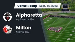Recap: Alpharetta  vs. Milton  2022