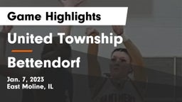 United Township vs Bettendorf  Game Highlights - Jan. 7, 2023