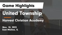 United Township vs Harvest Christian Academy  Game Highlights - Nov. 18, 2023