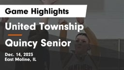 United Township vs Quincy Senior  Game Highlights - Dec. 14, 2023