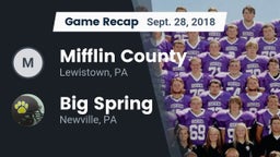 Recap: Mifflin County  vs. Big Spring  2018