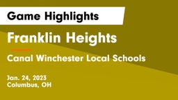Franklin Heights  vs Canal Winchester Local Schools Game Highlights - Jan. 24, 2023