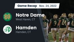 Recap: Notre Dame  vs. Hamden  2022