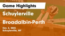 Schuylerville  vs Broadalbin-Perth  Game Highlights - Oct. 3, 2023