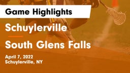 Schuylerville  vs South Glens Falls  Game Highlights - April 7, 2022