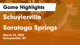 Schuylerville  vs Saratoga Springs  Game Highlights - March 23, 2023