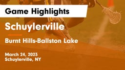 Schuylerville  vs Burnt Hills-Ballston Lake  Game Highlights - March 24, 2023