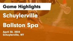 Schuylerville  vs Ballston Spa  Game Highlights - April 30, 2024