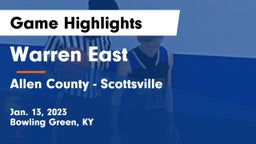 Warren East  vs Allen County - Scottsville  Game Highlights - Jan. 13, 2023