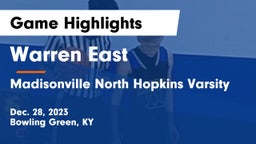 Warren East  vs Madisonville North Hopkins Varsity Game Highlights - Dec. 28, 2023