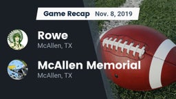 Recap: Rowe  vs. McAllen Memorial  2019