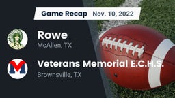 Recap: Rowe  vs. Veterans Memorial E.C.H.S. 2022